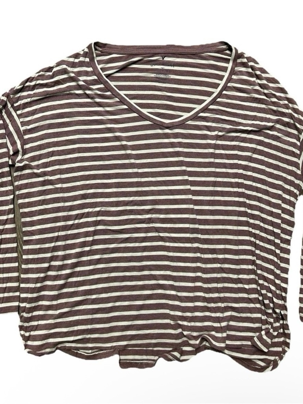 Women’s American Eagle Soft & Sexy Striped Long Sleeve Shirt Size Large